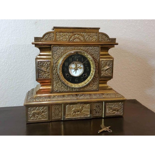 19th Century New Haven Open Escapement GiltBrass Mantle Clock Chairish