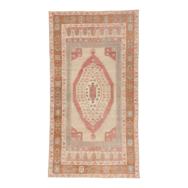 Vintage Turkish Oushak Rug, 04'07 X 08'06 For Sale
