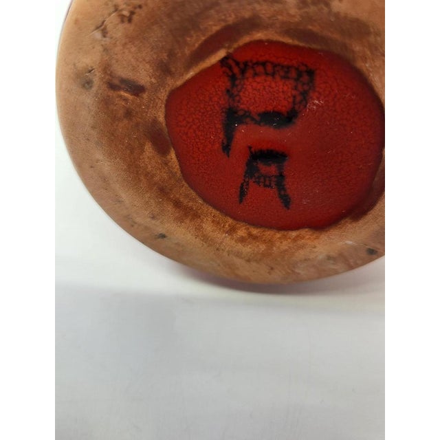 Vintage French Ceramic Bottle in Red by Robert Picault for Vallauris, 1950 For Sale - Image 10 of 14