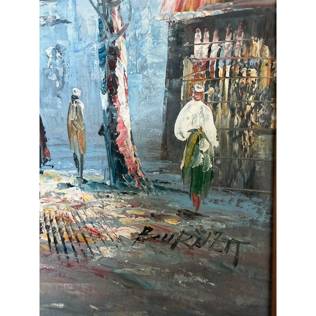Late 20th Century Late 20th Century Listed Artist C.Burnett(IX-XX) Oil Painting Paris Street Scene, Arc De Triomphe For Sale - Image 5 of 12