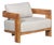 Paradiso Outdoor Solid Teak Wood Chair - Grey Fabric For Sale