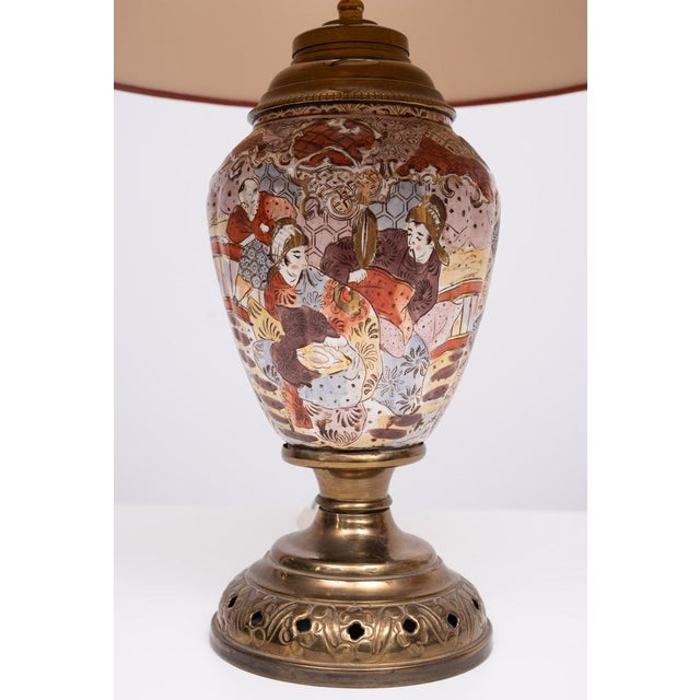 Ceramic Satsuma Table Lamps, Japan, 1950s, Set of 2 For Sale - Image 7 of 12