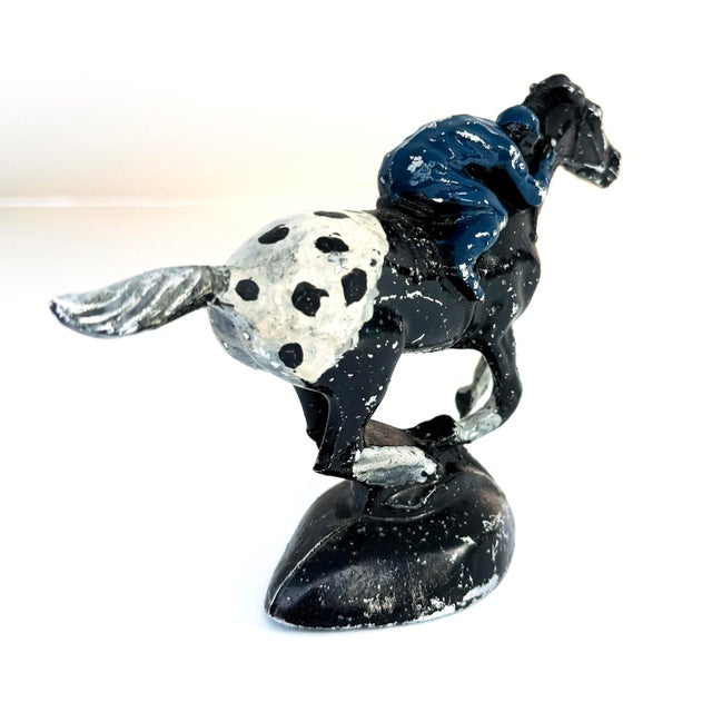 American 1920s Chrome Jockey Car Ornament Painted Over as Folk Art For Sale - Image 3 of 8