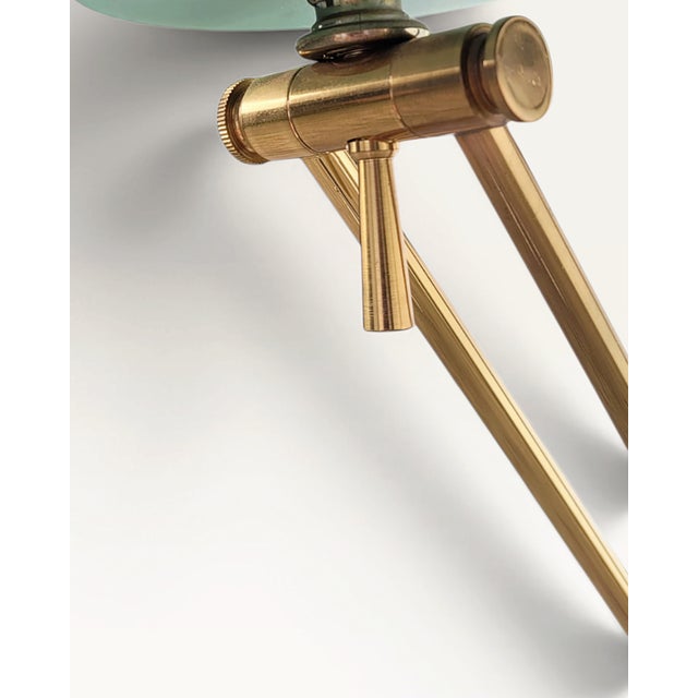 Mid-Century Modern Mid-Century Italian Lacquered Goatskin & Brass Adjustable Torchiere Floor Lamp, 1950s For Sale - Image 3 of 18