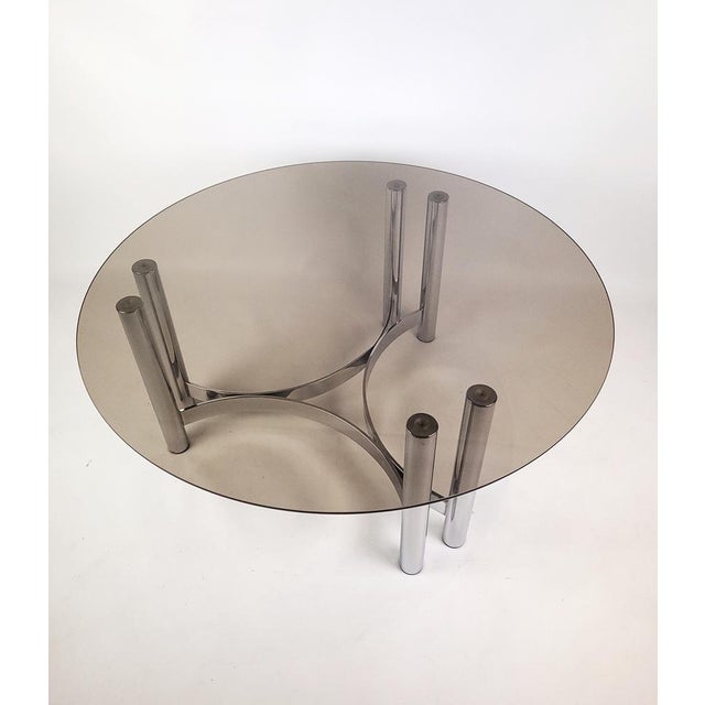 Vintage Coffee Table with Smoked Glass Top, 1970s For Sale - Image 4 of 18