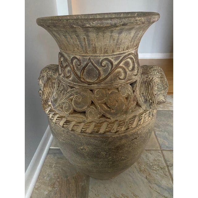 Late 20th Century Late 20th Century Thailand Ban Chiang Vintage Earth Ware Terracotta Elephant Floor Vase For Sale - Image 5 of 6