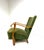 1940’s Swedish Lounge Chair. Elegantly sculpted Birch wood frame. Original upholstery.