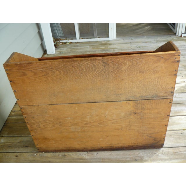 Chestnut Antique Handmade Pine Fire Box For Sale - Image 8 of 13