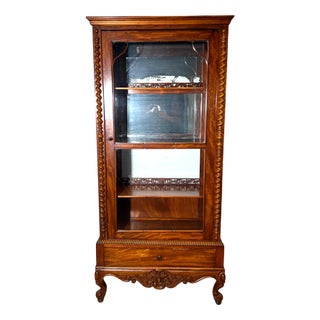 Barley Twist Display Cabinet For Sale