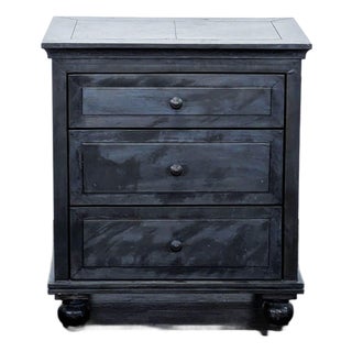 Restoration Hardware Zinc Three Drawer Nightstand For Sale