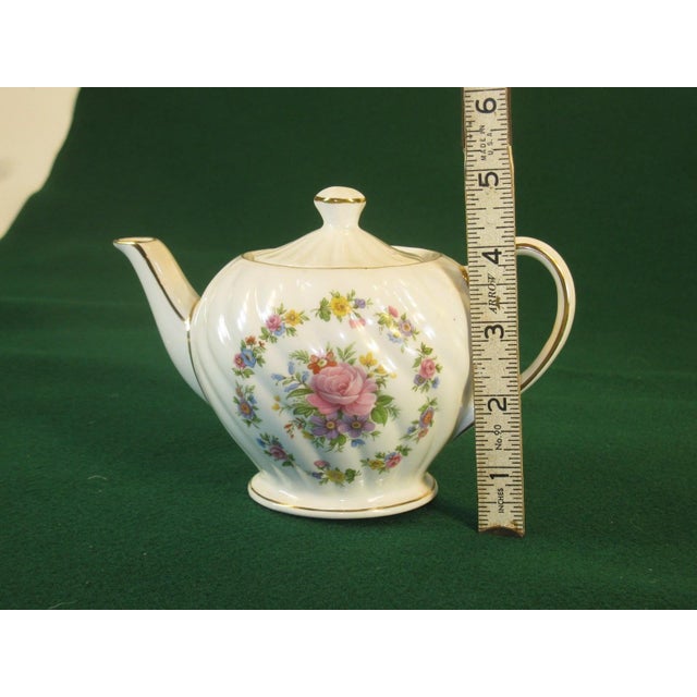 Vintage Rose Tea Pot, by Sadler England, Beautiful Fine Porcelain, Signed Stamped For Sale - Image 9 of 12