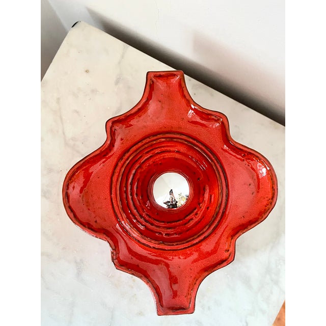 Vintage Fat Lava Red Ceramic Wall Lamp from Hustadt Leuchten, Germany, 1970s For Sale - Image 10 of 10