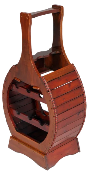 Vintage Italian Wood Wine Bottle Holder, 1940s