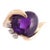 Late 20th Century Amethyst Cabochon Heart Shape Ring, Size 3.75 For Sale