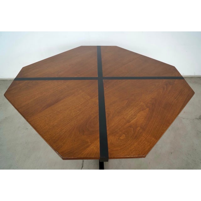 1960’s Mid-Century Modern John Kapel Walnut X Dining Table For Sale - Image 9 of 12
