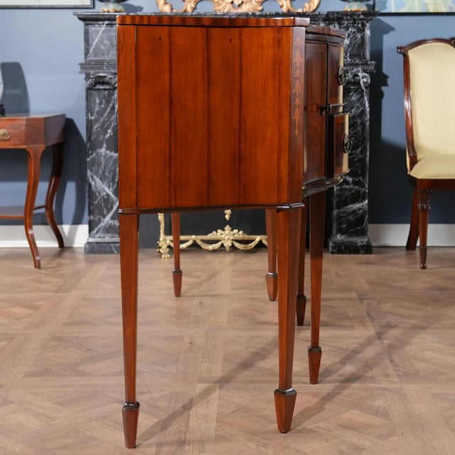 Contemporary Federal Style Serpentine Inlaid Sideboard For Sale - Image 10 of 12
