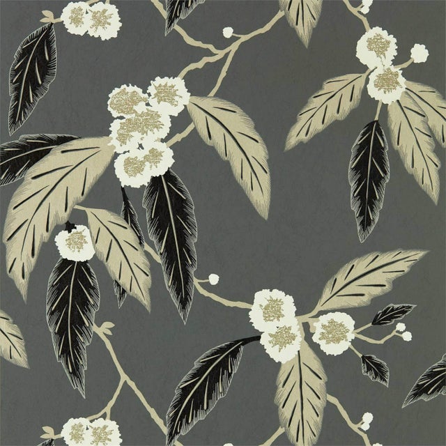 Harlequin Coppice Wallpaper in Ebony/Putty/Snow For Sale