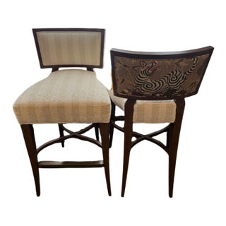 Zebra Barstools Pair For Sale