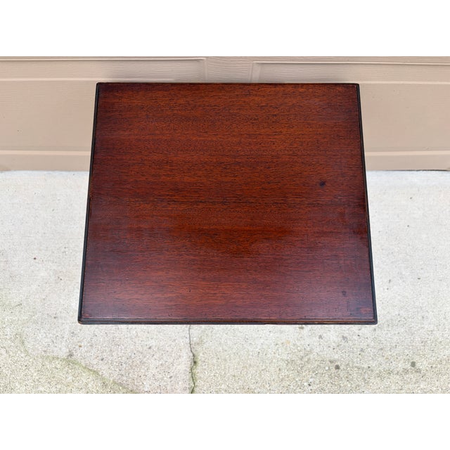 Brown Mid-20th Century Regency-Style Mahogany Faux Bamboo Drinks Table For Sale - Image 8 of 12