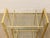Metal Vintage Hollywood Regency Brass Bar Cart With Glass Shelves For Sale - Image 7 of 11