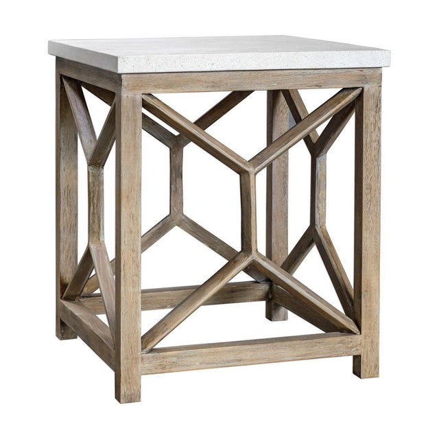 Not Yet Made - Made To Order Limestone Top End Table For Sale - Image 5 of 5