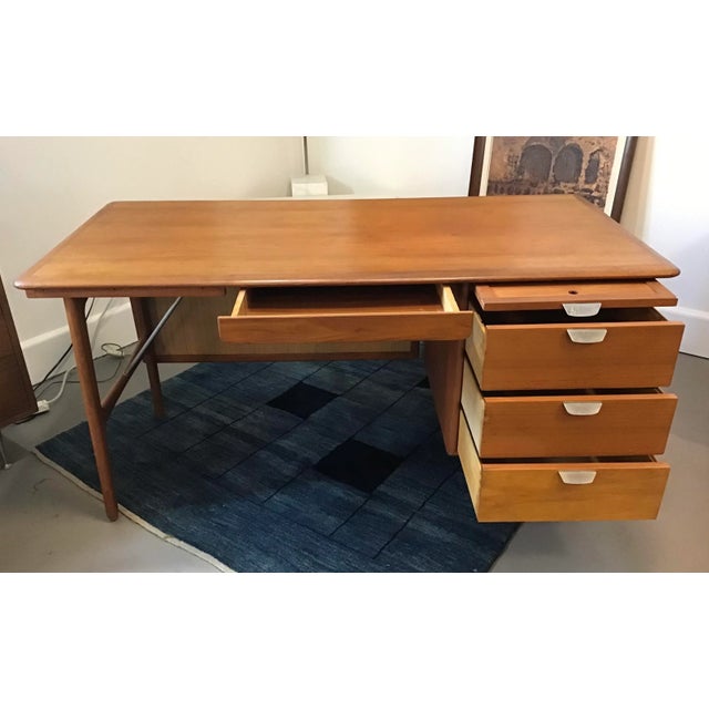 Mid 20th Century Danish Modern Style Teak Desk For Sale - Image 4 of 13