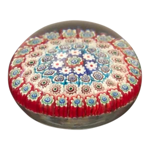 1950s Murano Attributed Millefiori Hand Blown Paper Weight