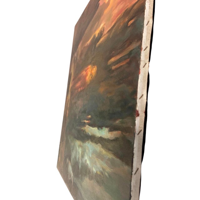 Antique Painting – Mystical Cave Figure Oil on Canvas (1980) For Sale In West Palm - Image 6 of 12