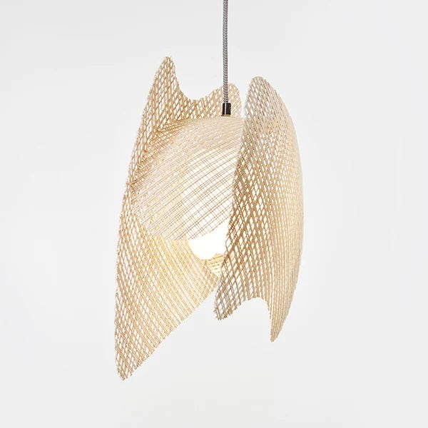 Contemporary Freeform by Oggetti Handwoven Pendant Light, Blush, Large For Sale - Image 3 of 5