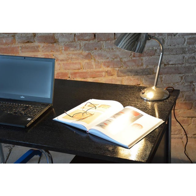 Bauhaus Writing Desk in Beech and Chrome attributed to Robert Slezák for Slezak Factories, Czechoslovakia, 1930s For Sale - Image 9 of 15