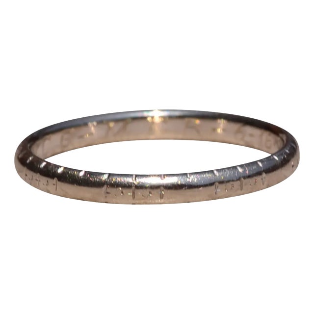 The Central Ave: White Rose Signed Antique Wedding Band Circa 1934 For Sale