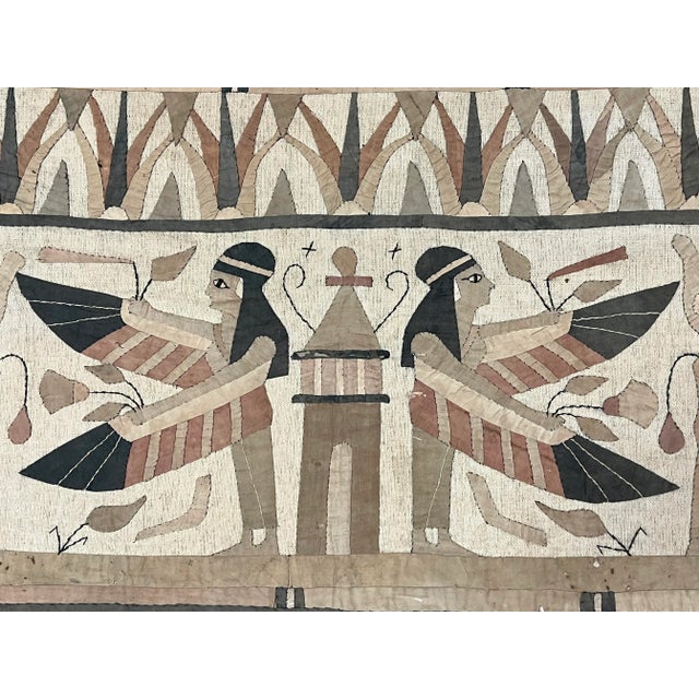 Vintage Hand-Stitched Egyptian Quilt Wall Hanging Tapestry For Sale In New York - Image 6 of 12