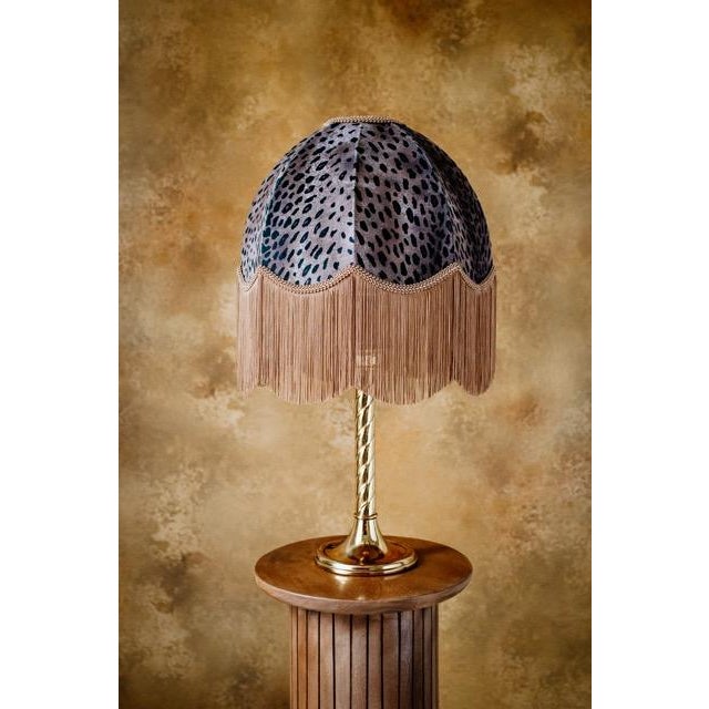 Not Yet Made - Made To Order The Mary Leopard Print Fringed Lampshade - Small For Sale - Image 5 of 7