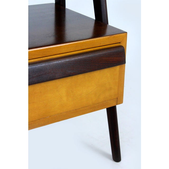Mid-Century Modern Czech Mahogany Nightstands and Low Cabinet from Jitona, 1960s, Set of 3 For Sale - Image 11 of 18