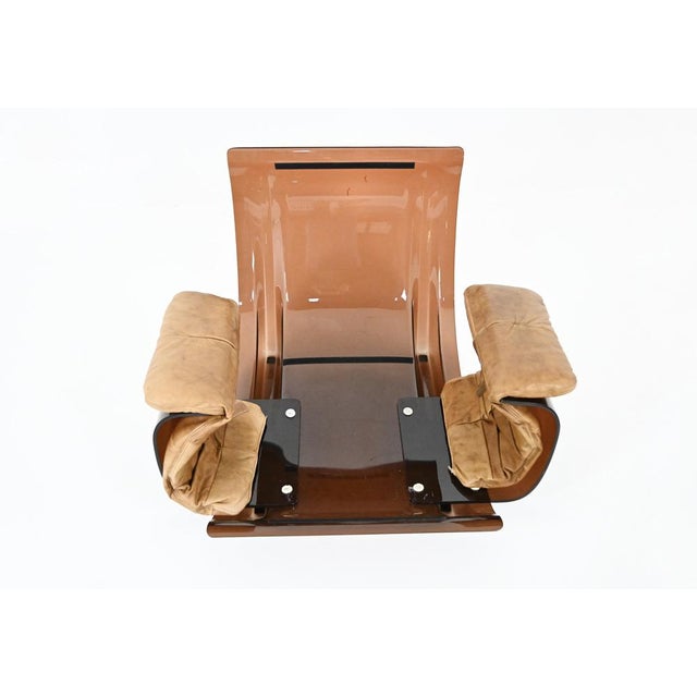 Tan Marsala Lounge Chairs & Ottoman by Michel Ducaroy for Ligne Roset, 1970s, Set of 3 For Sale - Image 8 of 13