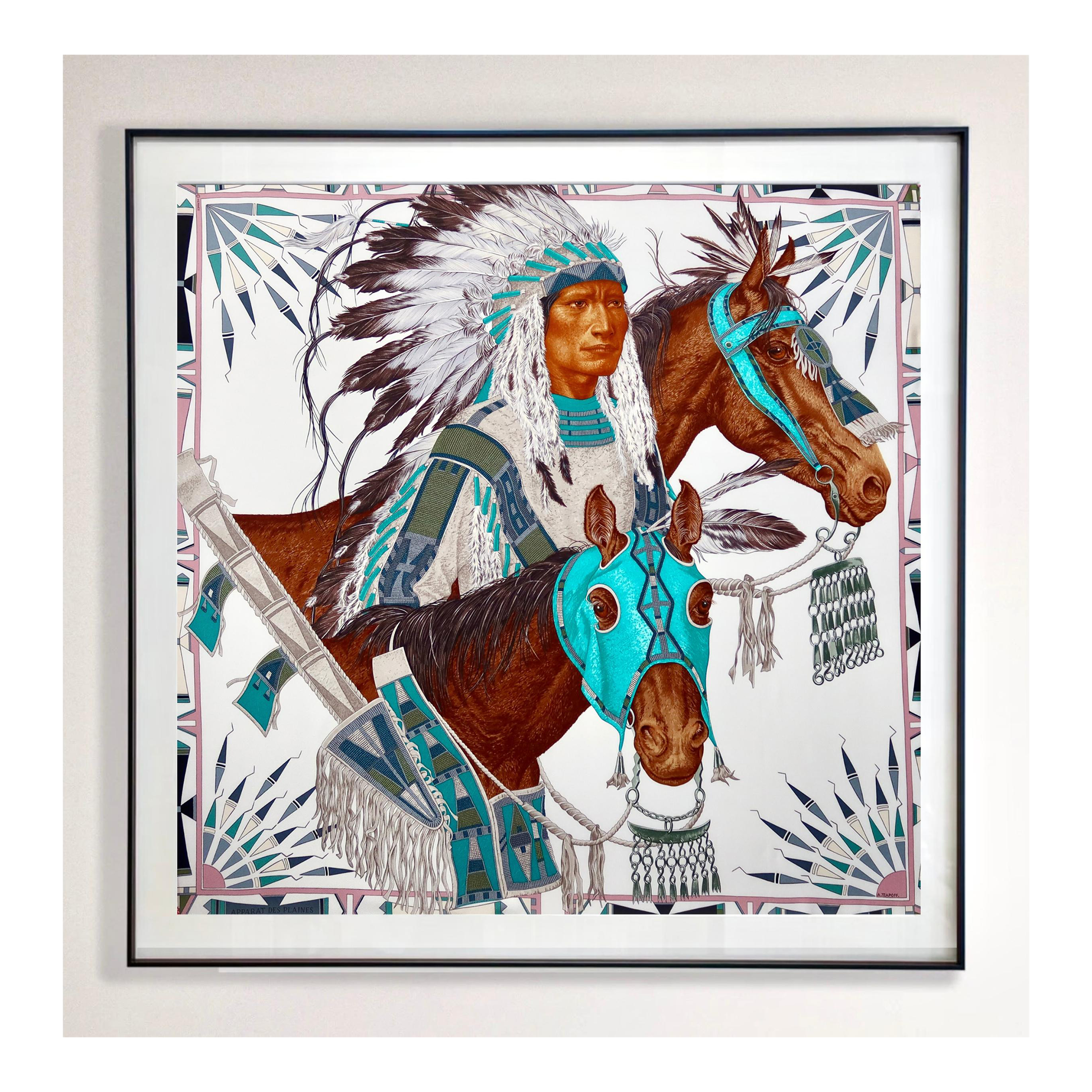 Framed Hermès Silk Scarf 