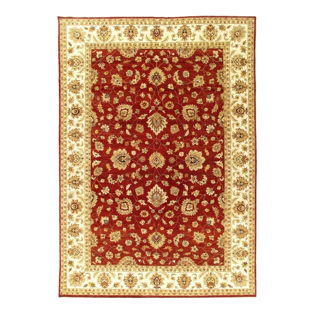 Rust Color Fine Hand Knotted Farahan Design 10' X 14'2'' For Sale