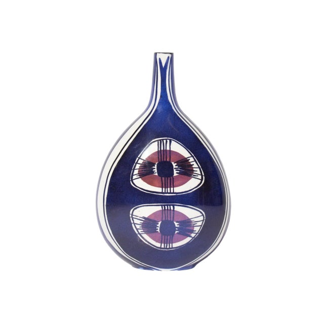 A ceramic Alumina fajance vase with design by Danish ceramic artist and designer Inge-Lise Koefoed (born 1939) for Royal...