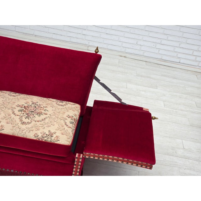 Spanish Sofa in Velour with Ash Legs, Denmark, 1970s For Sale - Image 10 of 18