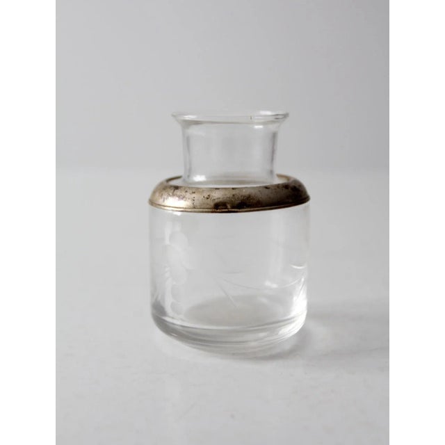 Antique Etched Glass Bottle For Sale - Image 4 of 8