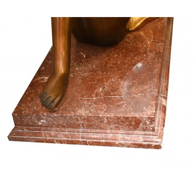 Large Art Deco Statue Female Nude Figurine in Resin For Sale - Image 9 of 11