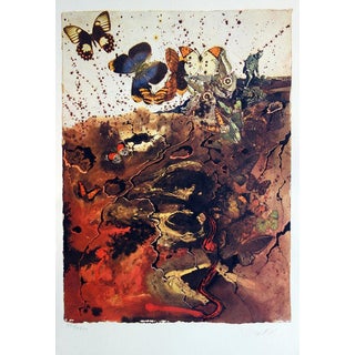 Salvador Dali, Auvergne (SNCF, Suite Papillon), Lithograph For Sale