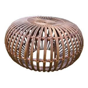 Vintage Rattan Ottoman Footstool Attributed to Franco Albini From the 1960’s