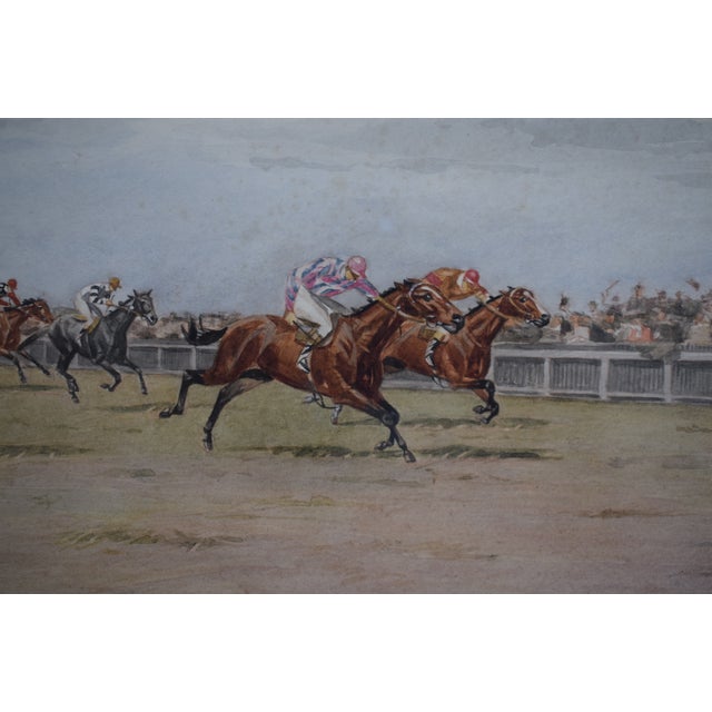 The Duke of Cambridge Handicap 1921 Watercolour by Isaac J. Cullin (1881-1947) For Sale - Image 4 of 6