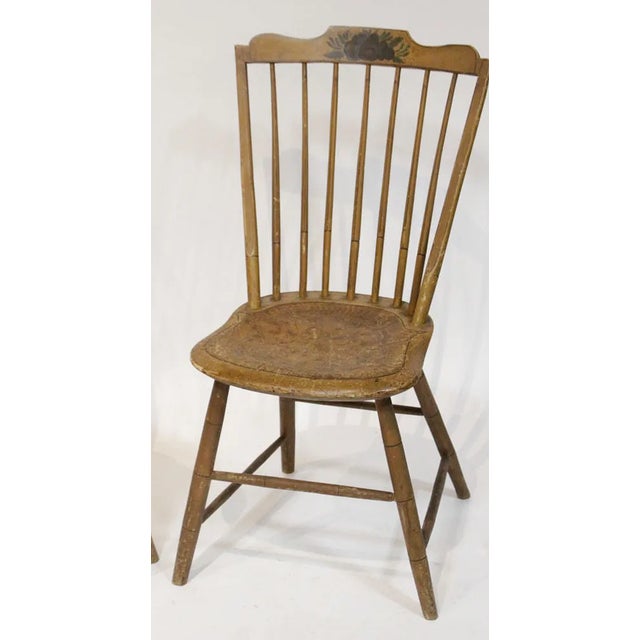 Early 20th Century Pair of Early 20th Century Paint-Decorated Chairs For Sale - Image 5 of 9