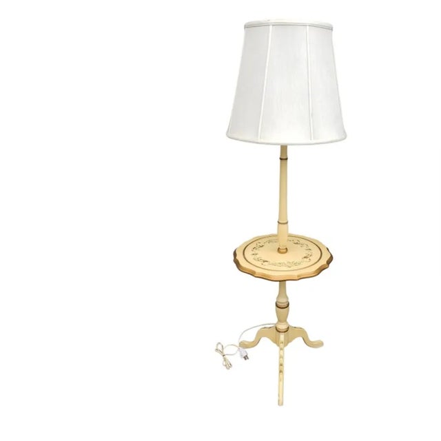 Wood French Provincial Floor Lamp Table, Circa 1960s For Sale - Image 7 of 7