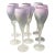 Late 20th Century Art Nouveau Hand Painted Watercolor Frosted Wine Glasses by Reuven - Set of 8 For Sale