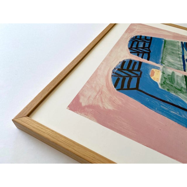 1990s David Hockney Vintage 1994 Lithograph Print Framed Large Pop Art Poster " Christopher & Don's Dining Room I " 1984 For Sale - Image 5 of 16