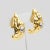 Contemporary Ines de la Fressange Paris Jeweled Clip Earrings Gilt Metal Carved Leaf - 2 Pieces For Sale - Image 3 of 7