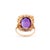 Metal 18k Yellow Gold Amethyst & Diamond Cocktail Ring Size 10 For Sale - Image 7 of 10
